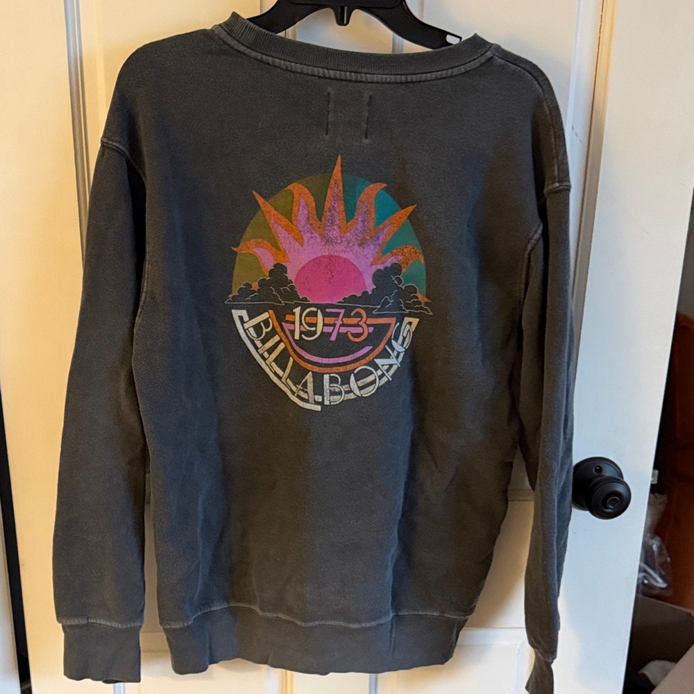 Billabong Charcoal Graphic Crewneck Sweater